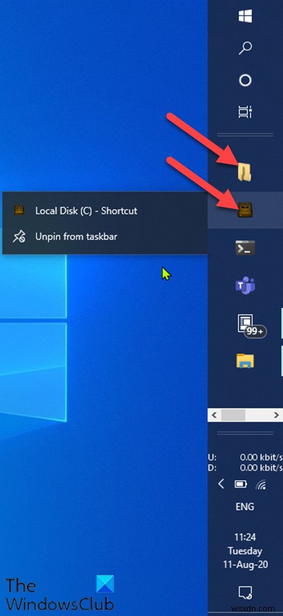 Windows 10でフォルダーやドライブをタスクバーにピン留めする方法