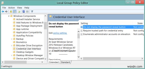 Windows 11/10でパスワード表示ボタンを有効または無効にする方法