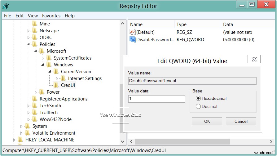 Windows 11/10でパスワード表示ボタンを有効または無効にする方法