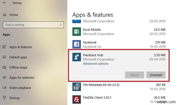 Windows 10で「フィードバックハブ」アプリをアンインストールする方法