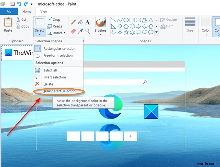 Microsoftペイントでスクリーンショットに透過画像を追加してウォーターマークを作る方法
