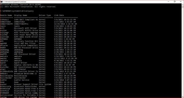 コマンドプロンプトで全デバイスドライバーの一覧を取得する方法【driverquery】