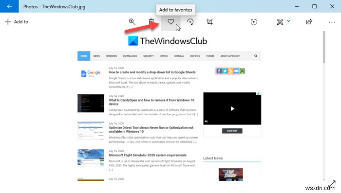 Windows 11/10の写真アプリでお気に入りを追加する方法