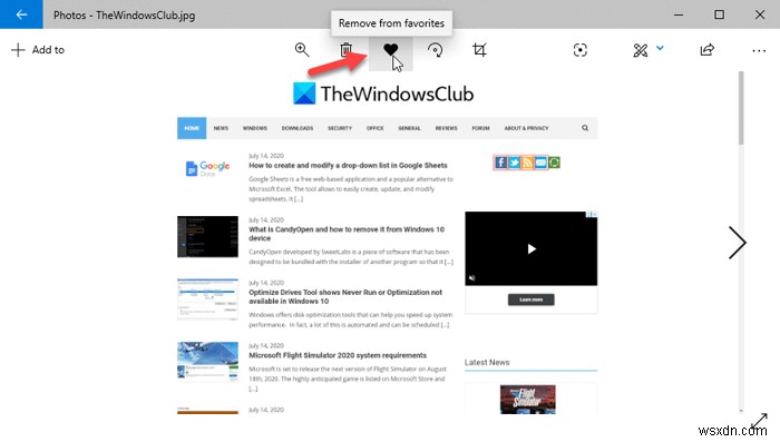 Windows 11/10の写真アプリでお気に入りを追加する方法