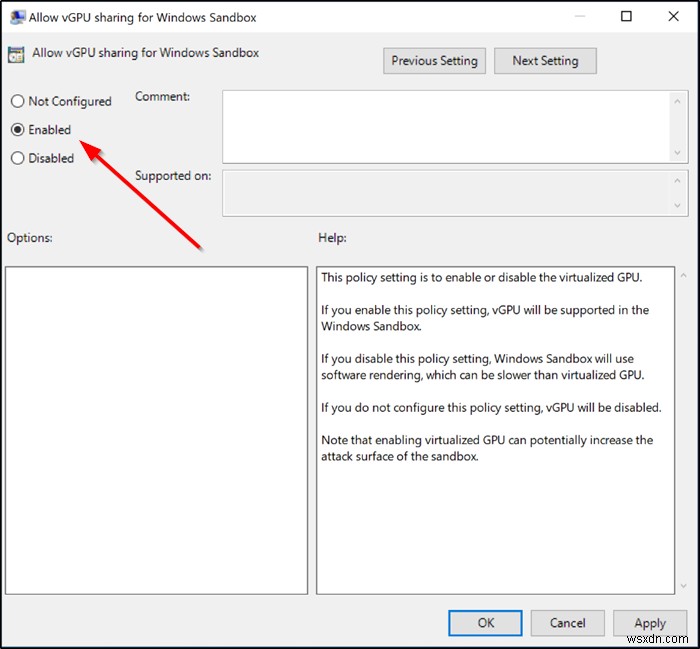 Windows 10のWindowsサンドボックスで仮想GPU（vGPU）共有を有効または無効にする方法