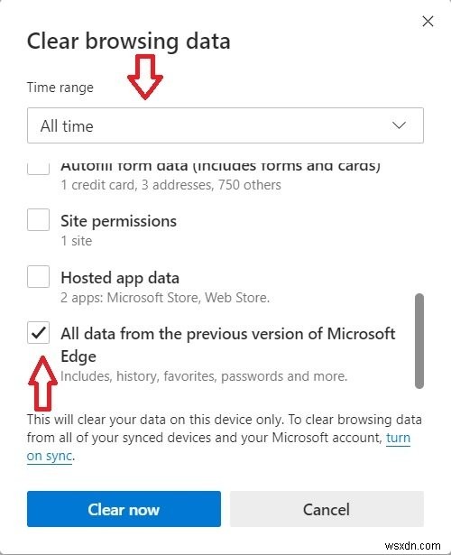Edge Chromiumを使って旧Edge(Legacy)の閲覧データを消去する方法