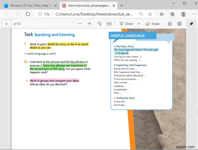 Microsoft EdgeでPDFのテキストをハイライト表示して保存する方法
