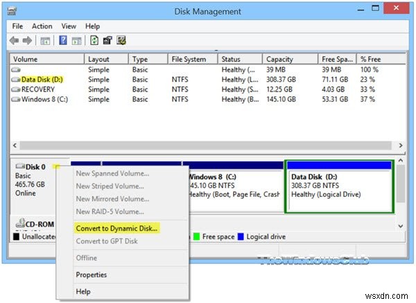 Windows 11/10でベーシックディスクをダイナミックディスクに変換する方法