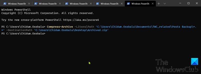 Windows 11/10でPowerShellを使ってファイルを圧縮・解凍する方法