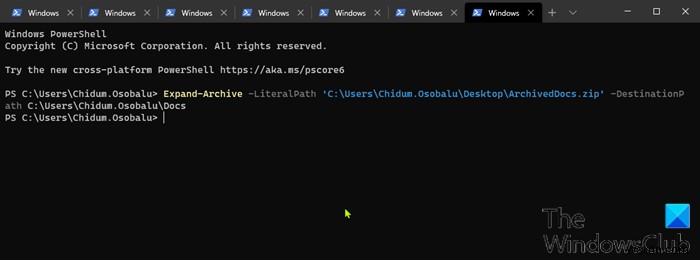 Windows 11/10でPowerShellを使ってファイルを圧縮・解凍する方法