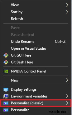 Windows 10の右クリックメニューに「個人設定（クラシック）」を追加する方法