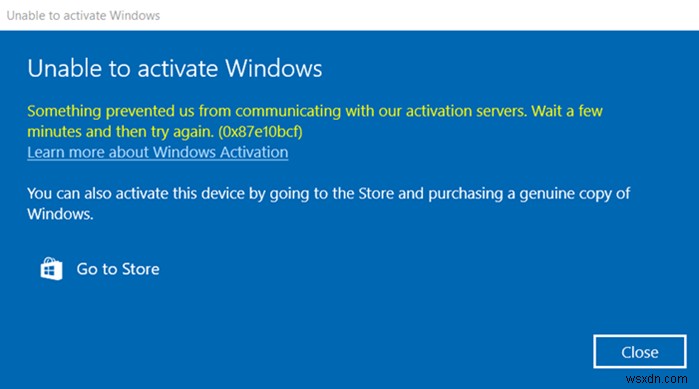 Windowsライセンス認証エラー0x87e10bcf・0x87e10bc6・0x803f7008の原因と解決方法
