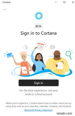 Windows 10でCortanaアプリにサインインできない場合の対処法