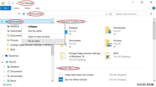 Windows 11/10でファイルエクスプローラーを「クイックアクセス」ではなく「PC」で開く設定方法