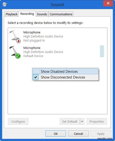 Windows 11/10ですべての録音デバイスを有効化する方法