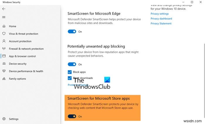 Windows 11/10でMicrosoft StoreアプリのSmartScreenフィルターを有効・無効にする方法