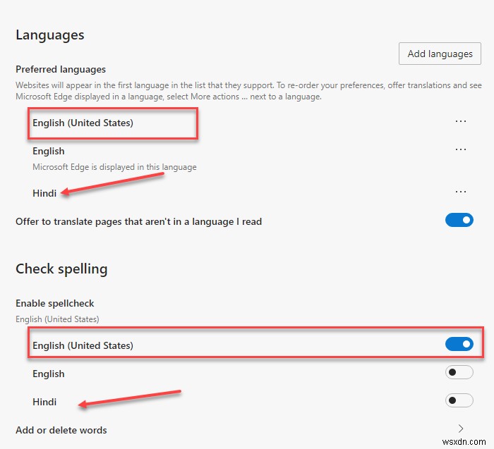 Microsoft EdgeでWindowsスペルチェックを有効にする方法