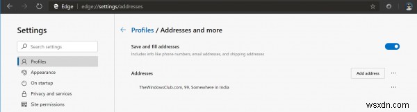 Windows 10のMicrosoft Edgeでクレジットカード情報と住所を管理する方法