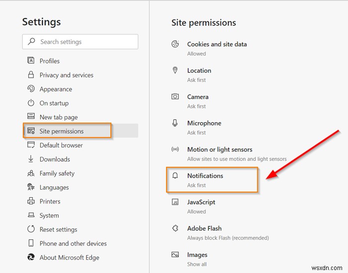 Microsoft Edgeで「静かな通知要求」を有効にして通知ポップアップを非表示にする方法
