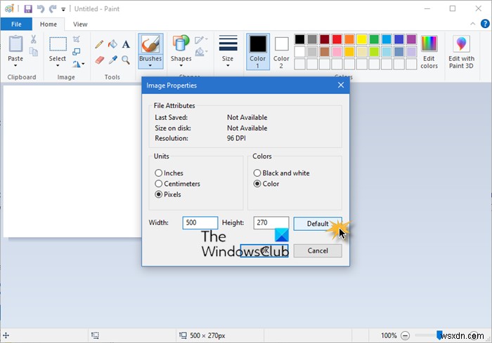 Windows 10でMicrosoftペイントの設定(位置・解像度・サイズ)をデフォルトにリセットする方法