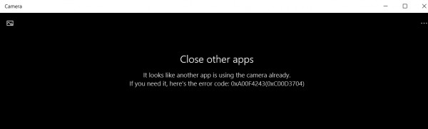 Windows 11/10のカメラアプリでエラーコード0xA00F4243が出たときの対処法