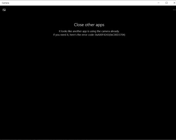 Windows 11/10のカメラアプリでエラーコード0xA00F4243が出たときの対処法