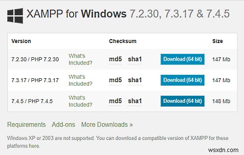 Windows 11/10にXAMPPをインストールして設定する完全ガイド