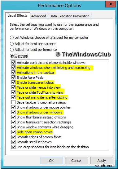 Windows 11/10の視覚効果を調整してパフォーマンスを最適化する方法