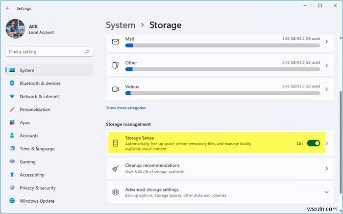 Windows 11/10の「ストレージセンサー」でジャンクファイルを自動削除する方法