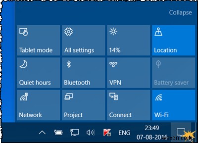 Windows 10でクイックアクションボタンを追加・削除・並べ替える方法
