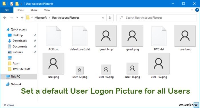 Windows 11/10ですべてのユーザーに既定のユーザーログオン画像を設定する方法