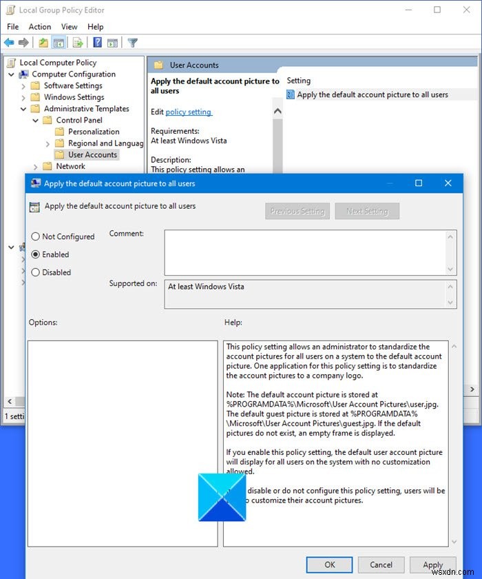 Windows 11/10ですべてのユーザーに既定のユーザーログオン画像を設定する方法