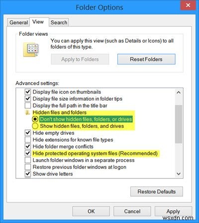 Windows 11/10で隠しファイル・隠しフォルダーが表示されない・機能しないときの対処法