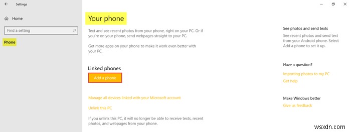 Windows 10の「電話」設定でスマホを追加・連携する方法