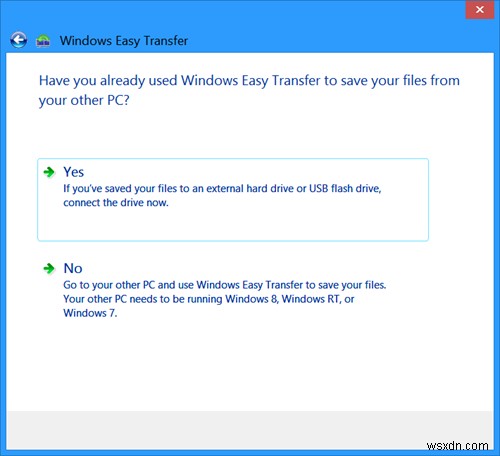 Windows Easy Transferを使ってWindowsでユーザープロファイルを移行する方法
