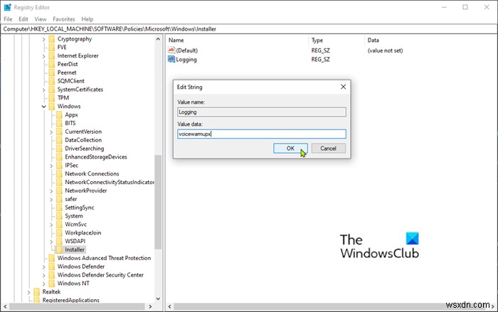 Windows 10でWindowsインストーラーのログを有効にする方法