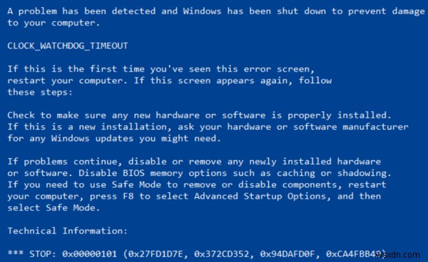 Windows 11/10で発生するCLOCK_WATCHDOG_TIMEOUTブルースクリーンエラーの原因と対処法