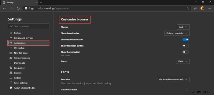 Windows 10で新しいMicrosoft Edgeブラウザをカスタマイズする方法