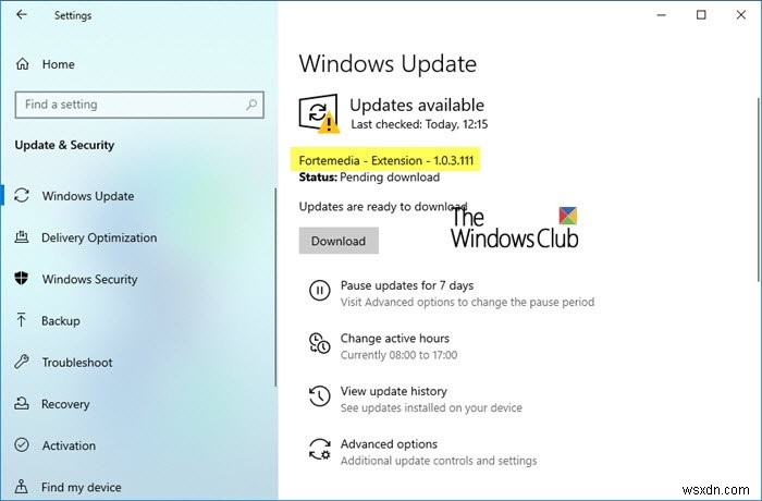 Windows 10のWindows Updateに表示される「Fortemedia Extension」とは?