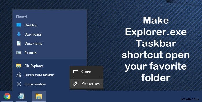 Windows 10のエクスプローラー・タスクバーショートカットでお気に入りフォルダーを開く方法