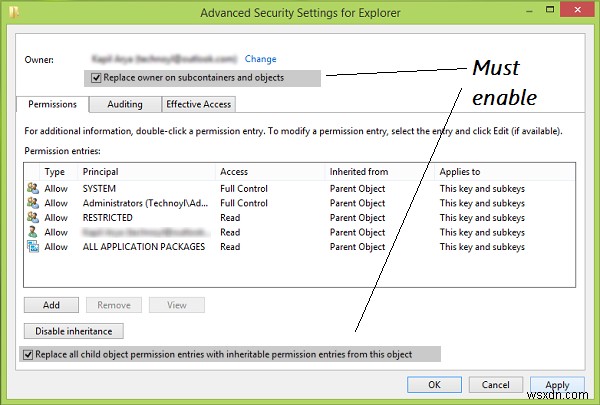 【Windows】「コンテナー内のオブジェクトを列挙できません。アクセスが拒否されました」エラーの解決方法