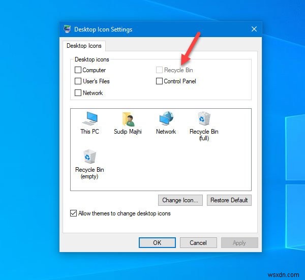 【Windows 10】デスクトップアイコン設定でごみ箱がグレー表示になる原因と対処法