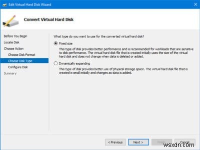Hyper-VマネージャーでVHDをVHDXに変換する方法【Windows 10対応】