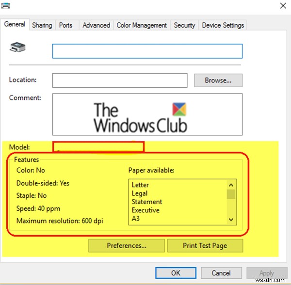 Windows 10でプリンターのプロパティに「機能」セクションが表示されないときの対処法