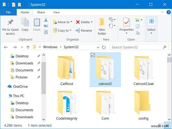 CatrootとCatroot2フォルダーとは?Windows 10でcatroot2フォルダーをリセットする方法