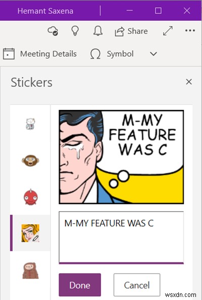 OneNote for Windows 10で絵文字やステッカーを追加する方法