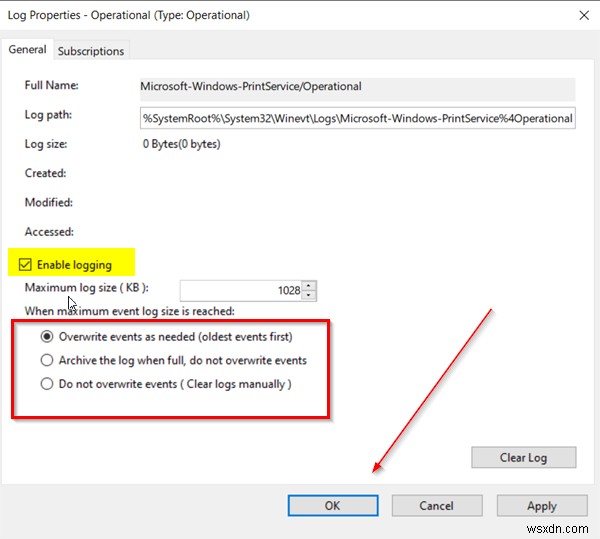 Windows 10のイベントビューアで印刷ログを有効にする方法