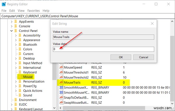 Windows 10でマウスポインタの軌跡(トレイル)を有効にする2つの方法