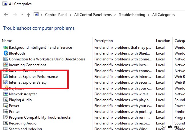 Windows 10内蔵のトラブルシューティングツールでInternet Explorerのパフォーマンスとセキュリティの問題を解決する方法