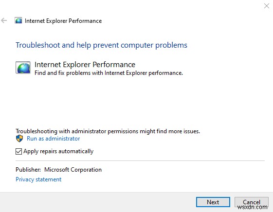 Windows 10内蔵のトラブルシューティングツールでInternet Explorerのパフォーマンスとセキュリティの問題を解決する方法